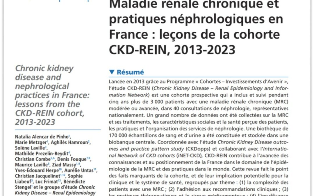 La cohorte CKD-REIN fête ses 10 ans !